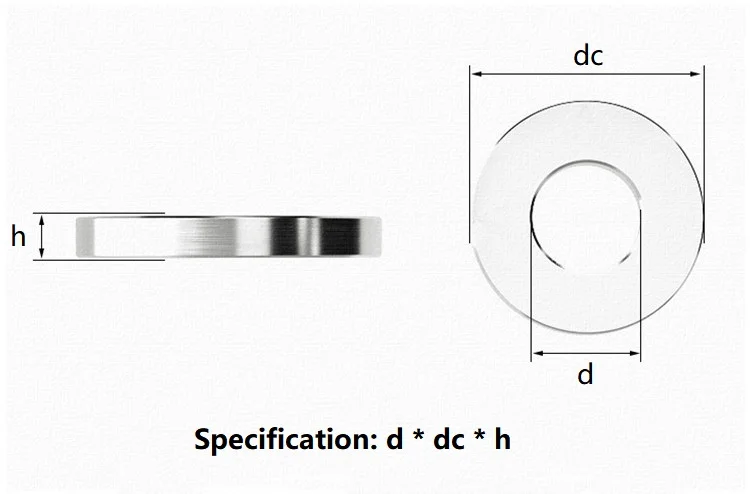 304 Stianless Steel Smooth Extra Thick Washers Enlarged Gasket Flat Washers M2 M3 M4 M5 M6 M7 M8 M8.6 M9 M10 M11 M12 ~ M40