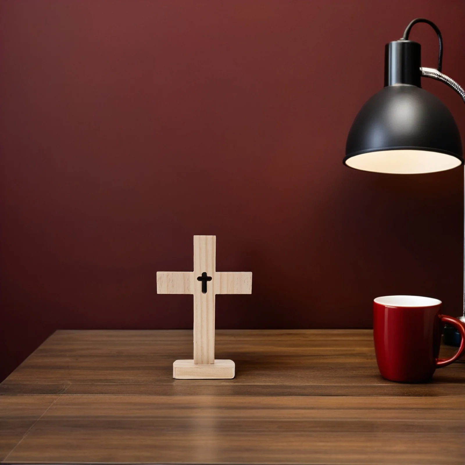 

5Pcs Small Wood Crosses: Tabletop Standing Cross for Christian Home Decor Church Altar Jesus Religious Cross Wooden Craft