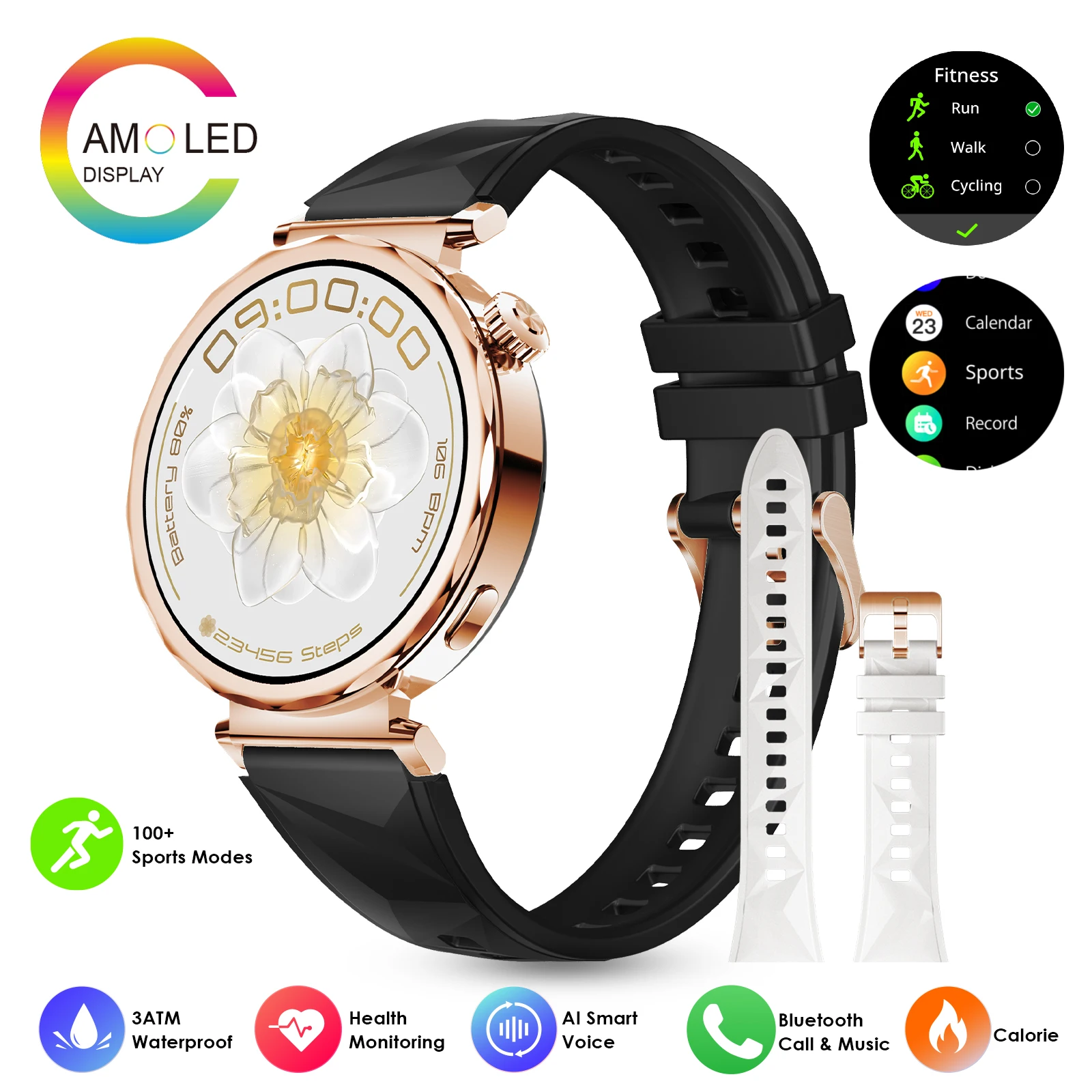 

Pinteek New Smart Watch Wireless Charging Smartwatch Bluetooth Calls Men Women Smartwatches Fitness Bracelet Custom Watch Face