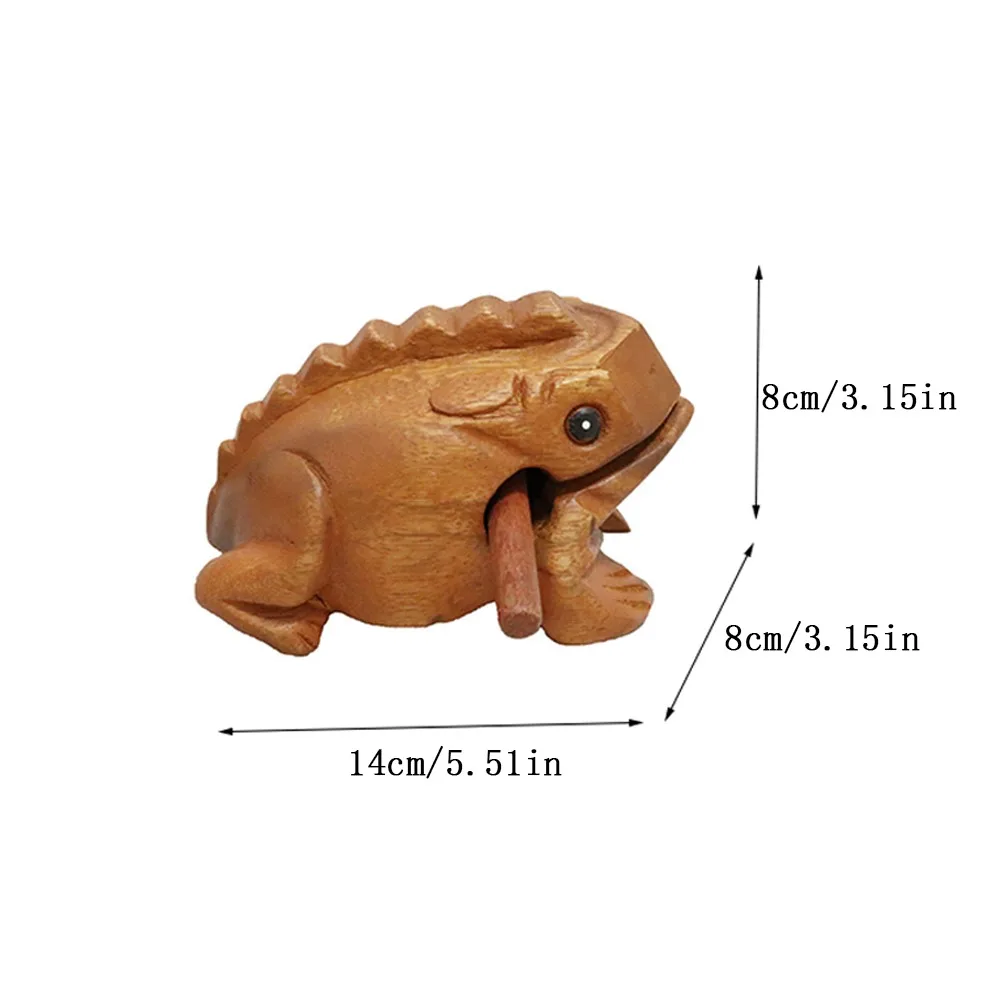 Portable Wooden Frog Guiro Rasp Handcrafted Lucky Frog Musical Instrument Lucky Frog Crafts Home Office Desk Decor