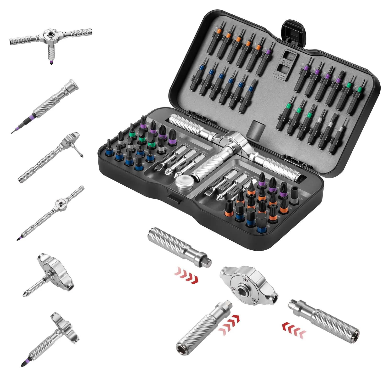 VMAN 24in1 Multifunction Ratchet Screwdriver Set Multi Magnetic Bits Mini Repair Tool Kit  Household Tool For PC & Iphone Etc.