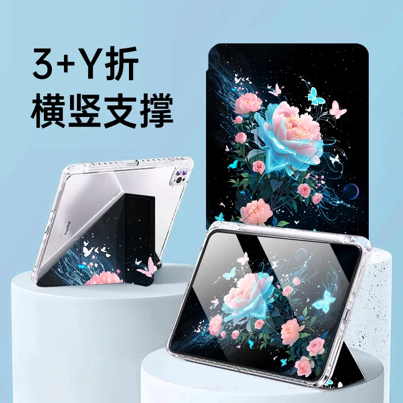 

Чехол Funda iPad A16 2025 11th 3+Y, чехлы для планшетов со складной подставкой и держателем для карандашей для iPad 9/8/7th Gen, чехол 10,9