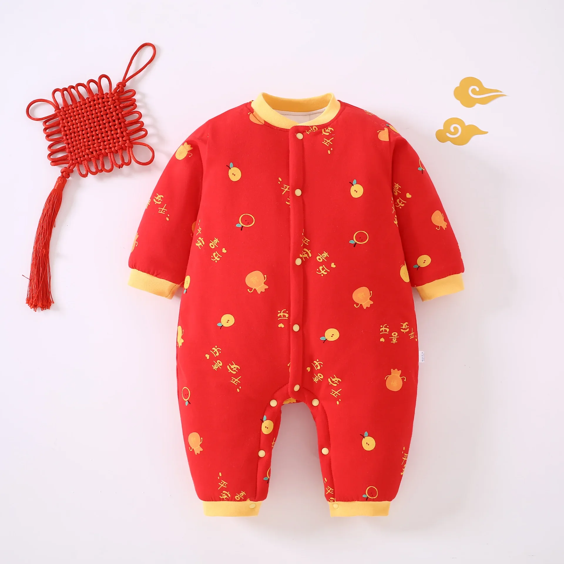 8 Styles Thick Winter Chinese New Year Dragon Baby Newborn Kids Boy Girls Crawling Cotton Clothes Bodysuits Jumpsuit Tang Suit