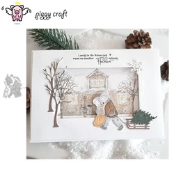 Piggy Craft metal cutting dies cut die mold Christmas Figure Sleigh Scrapbook paper craft knife mould blade punch stencils dies