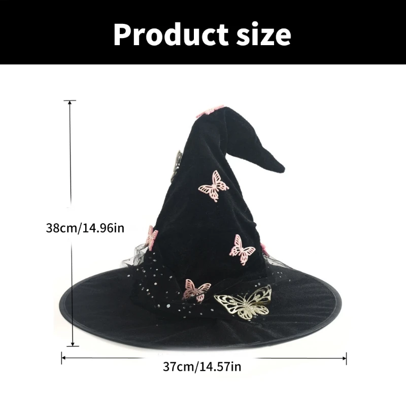 Soft Fashionable Hat Gothicism Witch Costume Hat Outdoor Activity Hat Suitable for Costume Parties And Role Playing Fun