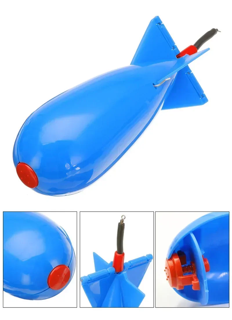 S M L Carp Fishing Rocket Feeder Spod Bomb Float Lure Bait Holder Spomb Pellet Rockets Feeders Position Gear Accessories - view 3