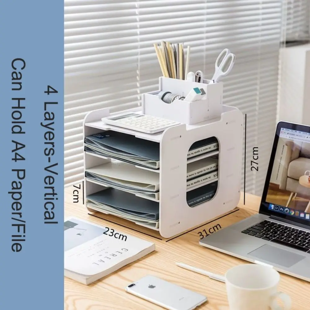 Practical Multi-layer File Storage Rack Space-Saving Creative Table File Rack Desk Top Shelf Accounting Supplies