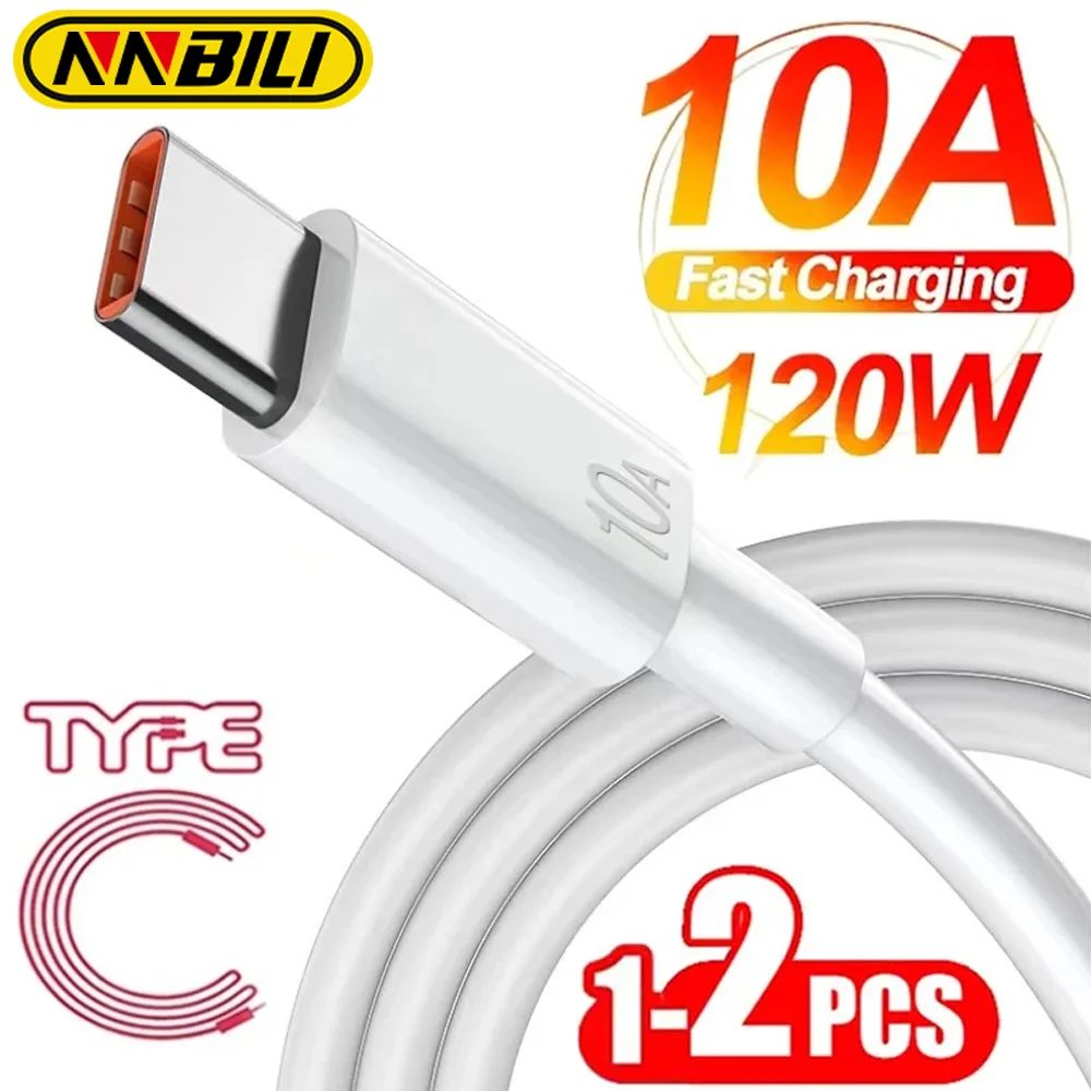 NNBILI 120W 10A USB Type C USB Cable Super Fast Charing Line for Xiaomi Samsung Huawei Honor Quick Charge USB C Cables Data Cord