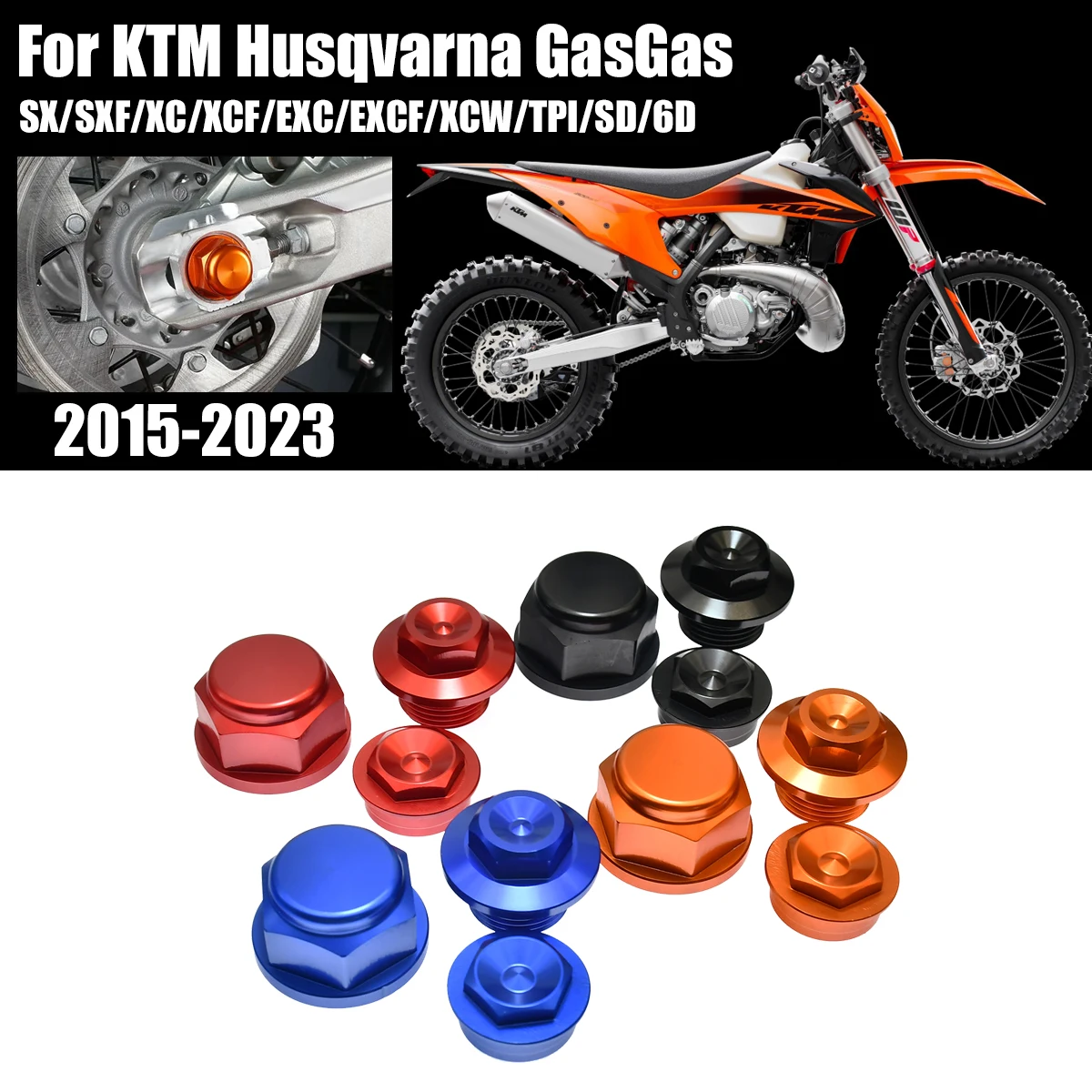 Motorcycle CNC Front Rear Wheel Lock Axle Nut For KTM SX SX-F XC XC-F EXC EXC-F XC-W 125 200 250 300 350 400 450 500 2016-2022