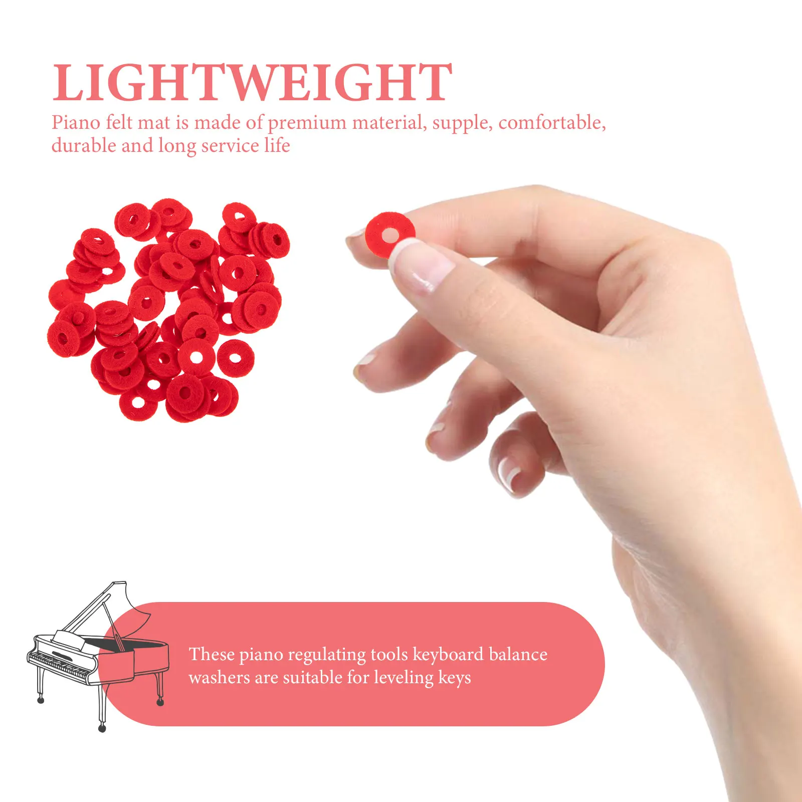 

90Pcs Felt Washers for Piano Keys Leveling Balance Cushion Replacement Repair Part Keyboard Regulating Tool Accessory Supplies