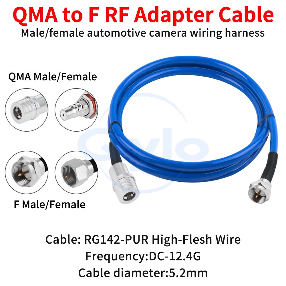 

QMA to F-Type RF Test Cable RG142-PUR High Flex Cable QMA to F-Type Male/Female High-Frequency Cable QMA to F Cable (1 pcs)