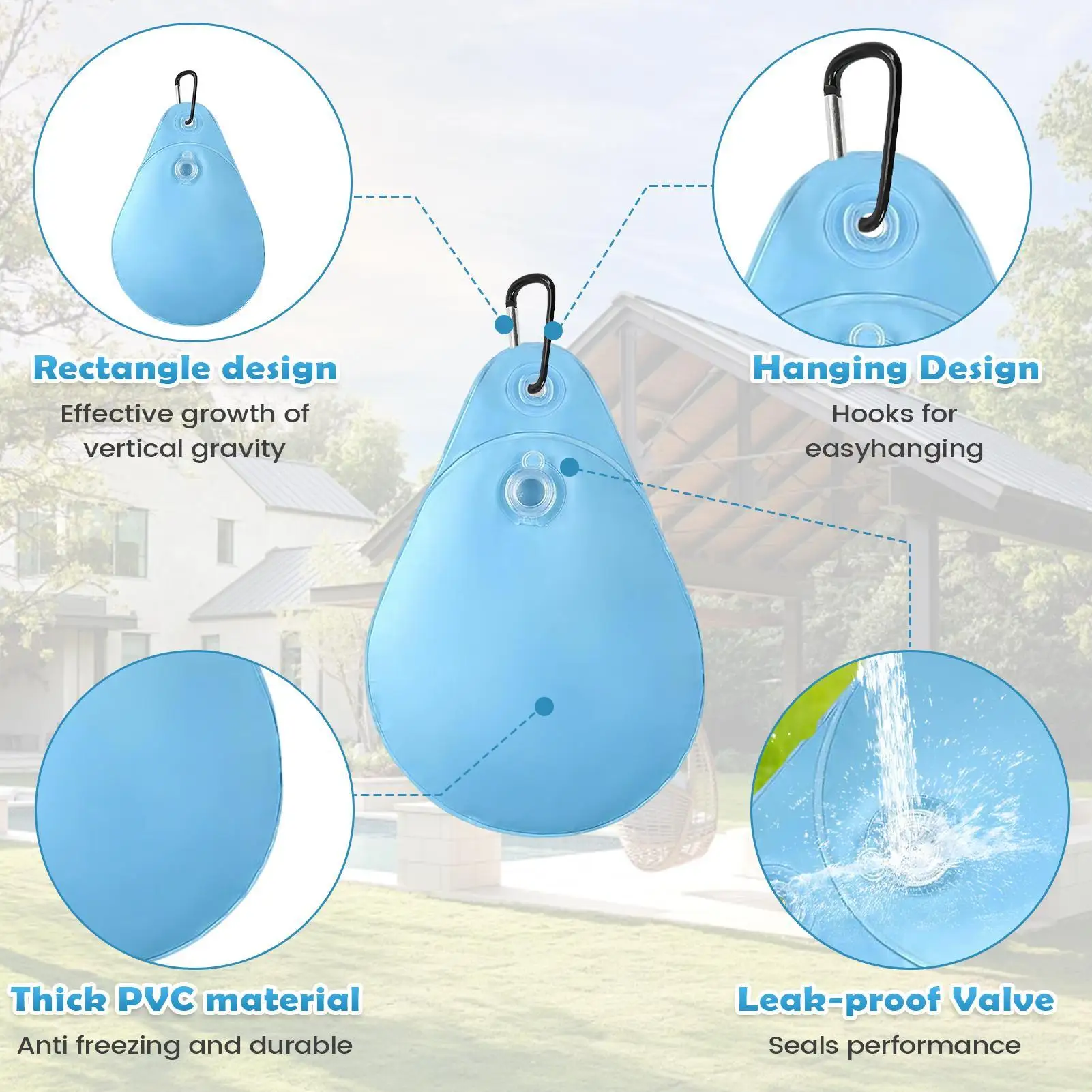 

Pool Cover Water Bags Heavy Duty 10 Pieces Water Weights For Swim Pool Cover For Backyard Villa Park Hotel Sport Enthusiasts
