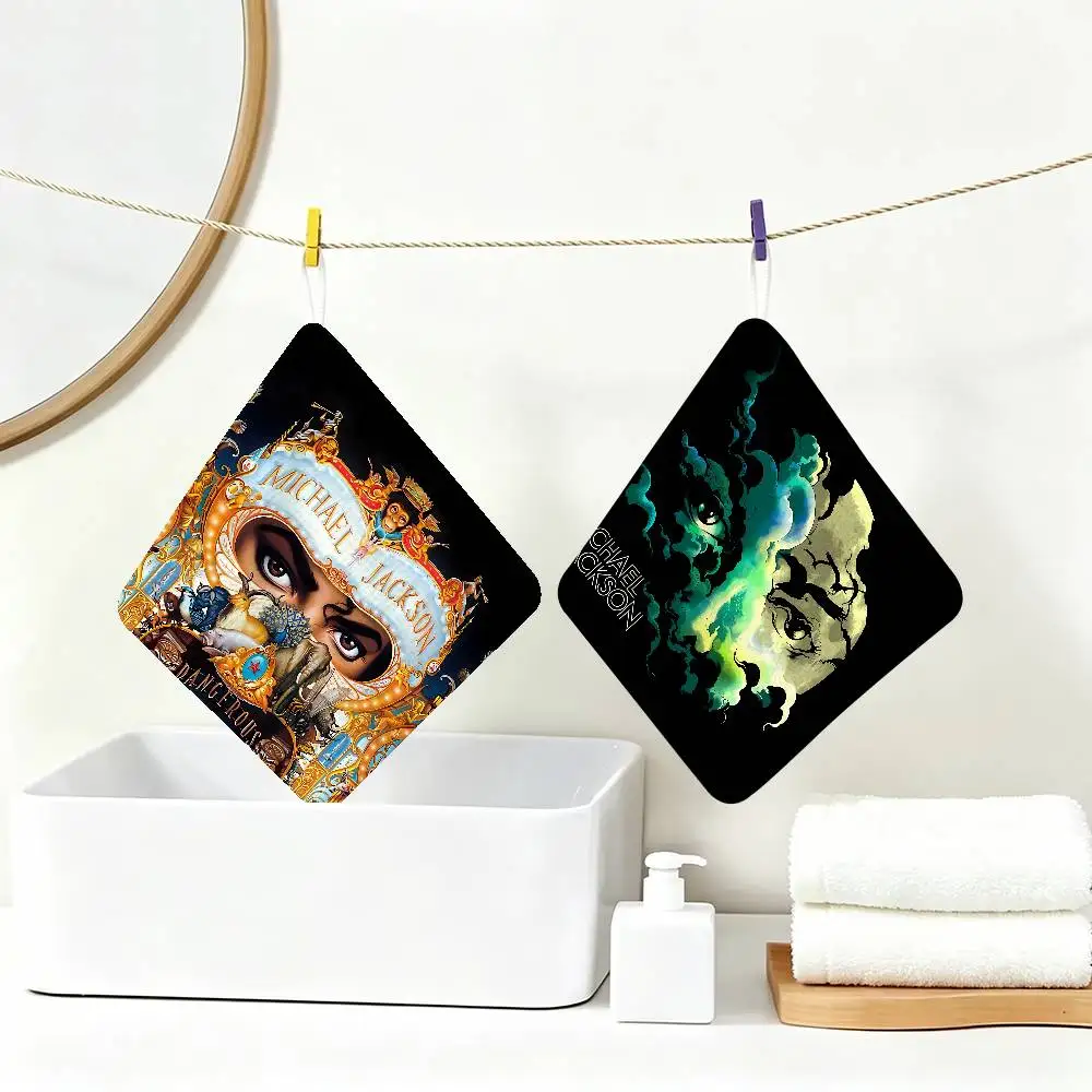 M-Michael J-Jackson Polyester Cotton Hand Wiping Towel, Hanging Design, Durable for Household Restaurant Toilet Use