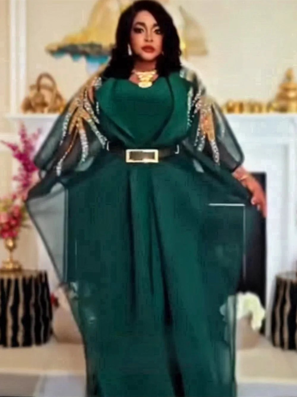 2 قطعة مجموعات الملابس الأفريقية للنساء Dashiki الماس وتتسابق ثوب حجم كبير فساتين حفلات الزفاف مساء قفطان بوبو رداء