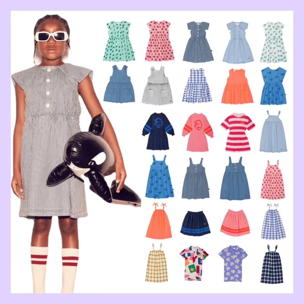 

2025 Girls dress Denim dress halter skirt lapel dress Sleeveless dress