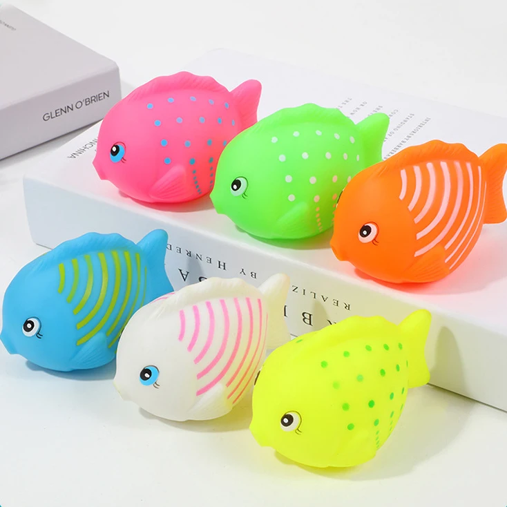 

5PCS Baby Bath Toys Cute Cartoon Mini Sea Animal Fish Soft Rubber Squeeze Sound Bathtub Water Toys Baby Fun Shower Gift