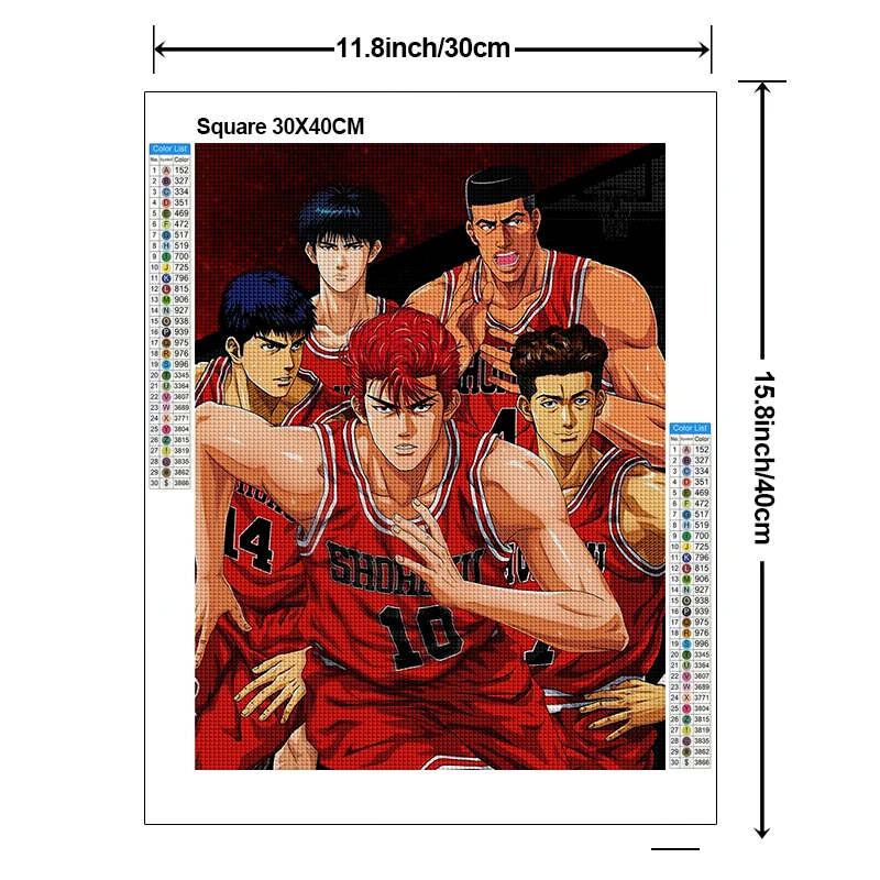 Cartoon Anime Square Diamond Painting Kit SLAM DUNK Basketball Sticking Diamond Embroidery Handmade DIY Mosaic Home Decoration