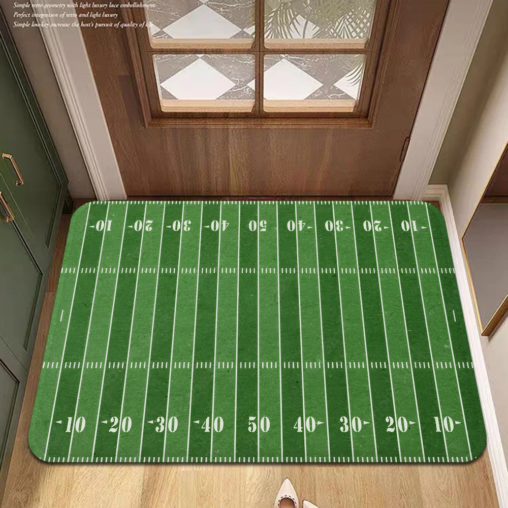 Cartoon Football Field Door Mat lavabile antiscivolo soggiorno divano sedie Area Mat cucina comodino tappeti