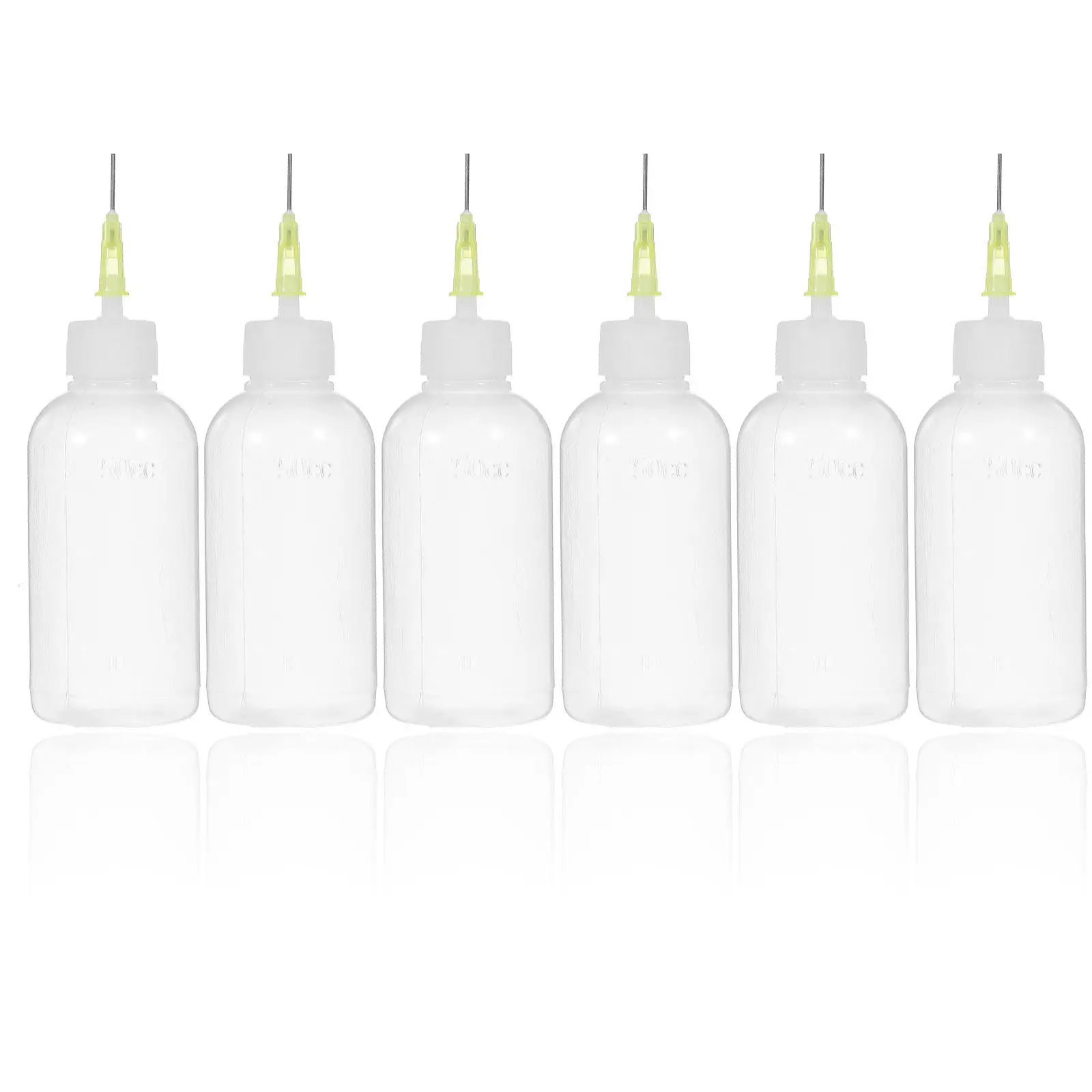 6Pcs Glue Application Bottle with Fine Needle Tip Plastic Precision Dispenser for DIY Crafts Glue Paint Ink Hard to Access