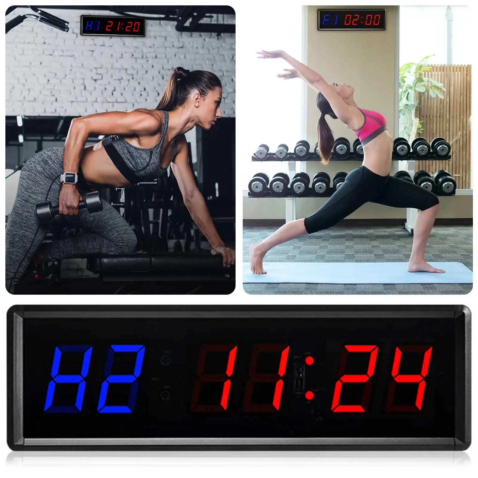 

LED Fitness Timer With Remote 6 Digit LED Wall Digital Timer Stopwatch Clock For Game Training