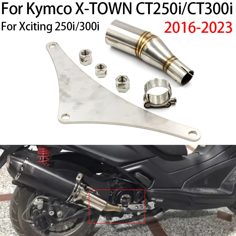 

For 2016-2023 Kymco X-TOWN CT250i/CT300i Xciting 250i/300i Motorcycle Exhaust Front/Middle Link Connect Muffler Tube Slip On