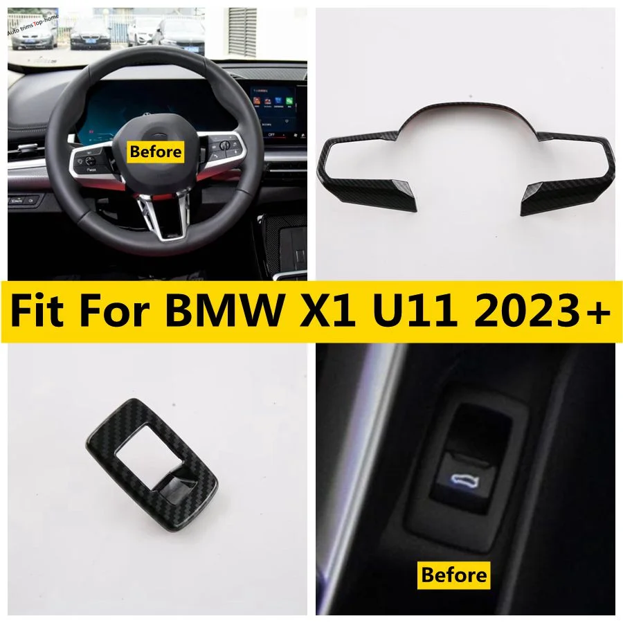 

ABS Steering Wheel Decoration Frame Rear Trunk Door Control Switch Button Cover Trim For BMW X1 U11 2023 - 2025 Car Accessories
