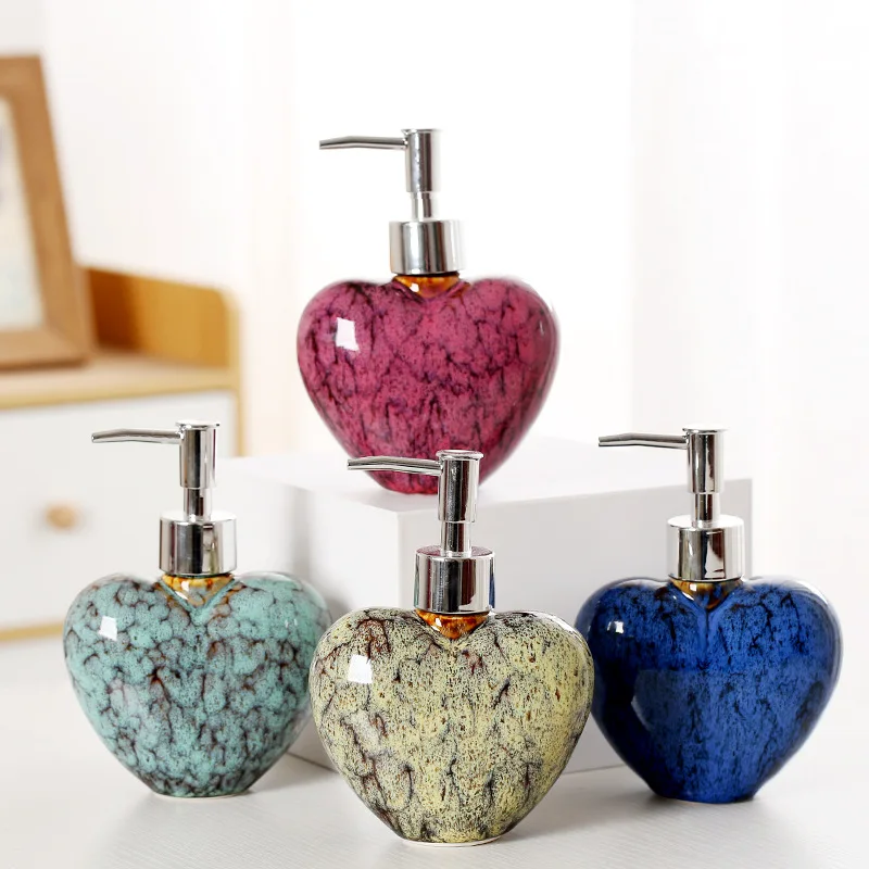 300ml-soap-dispenser-love-kiln-ceramic-lotion-bottle-shampoo-shower-gel-split-bottle-bathroom-accessories-dispenser