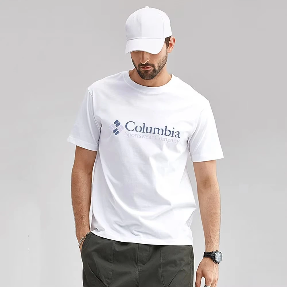 Novedad de verano, camiseta de manga corta de algodón con estampado de Columbia para deportes al aire libre, ropa de verano para hombres y mujeres