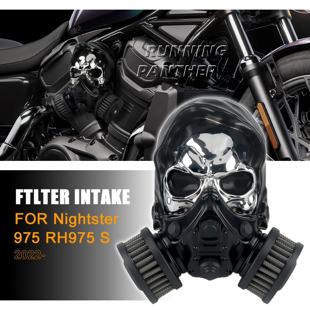 

For Harley Nightster 975 RH975 S 2022 - Motorcycle Accesorios Skull High-Flow Air Cleaner Air Filter Cleaner System Intake Kit