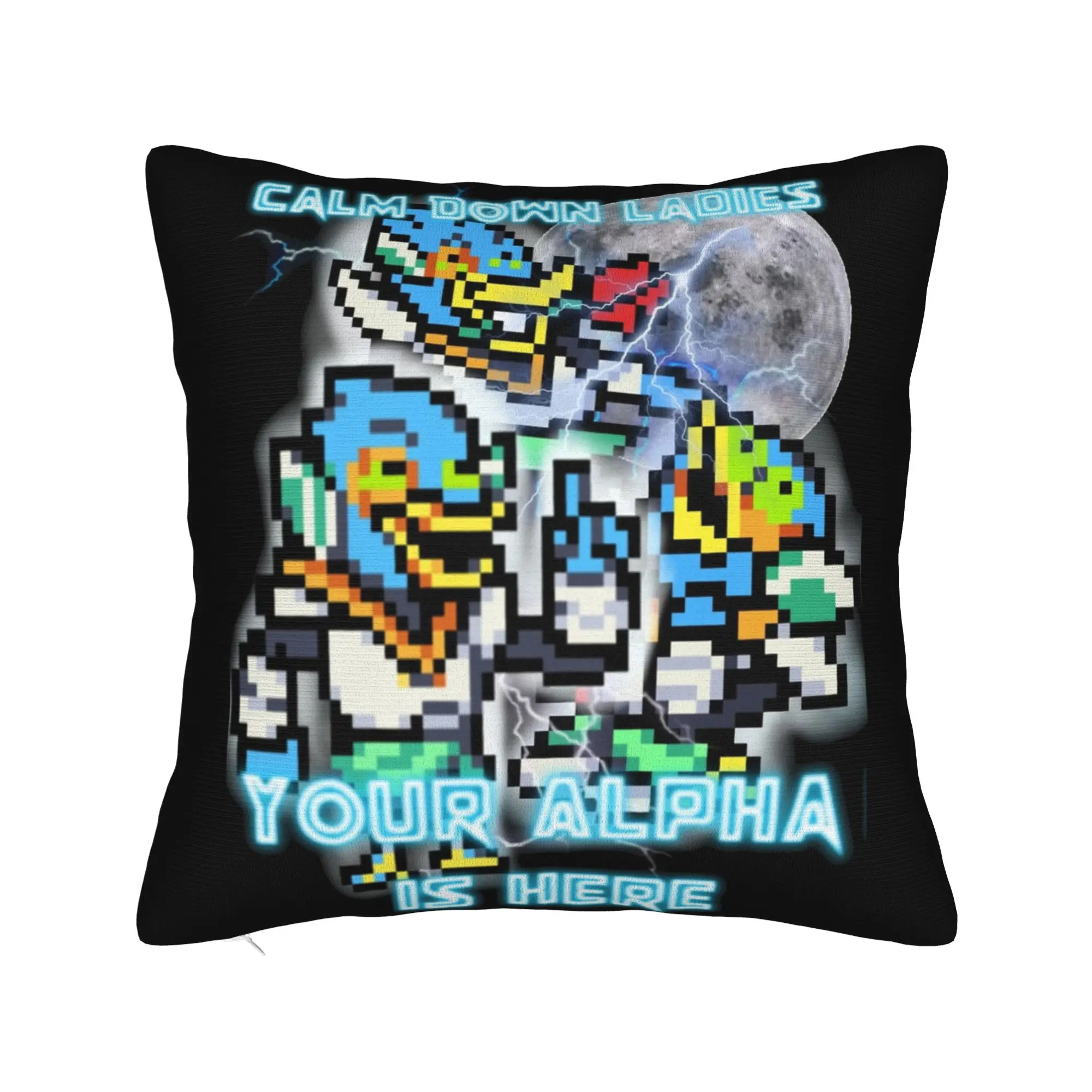 Calm Down Ladies Your Alpha Is Here Berdly Deltarune Pillowcase Printing Cushion Cover Decor  Throw Pillow Case Cover Bedroom
