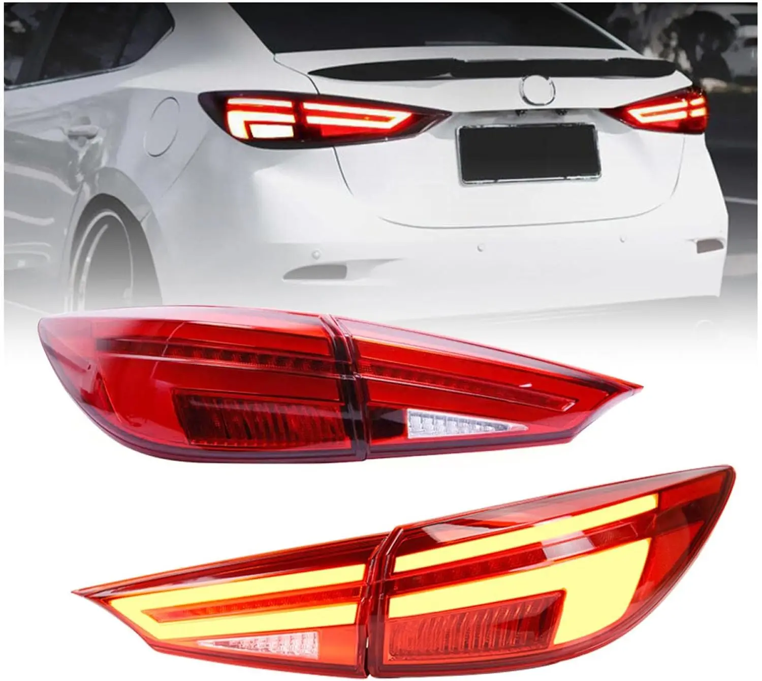 taillights For Mazda 3 Axela 2014-2018 Tail Lights Taillights Assembly Rear Lamps Start-up Animation