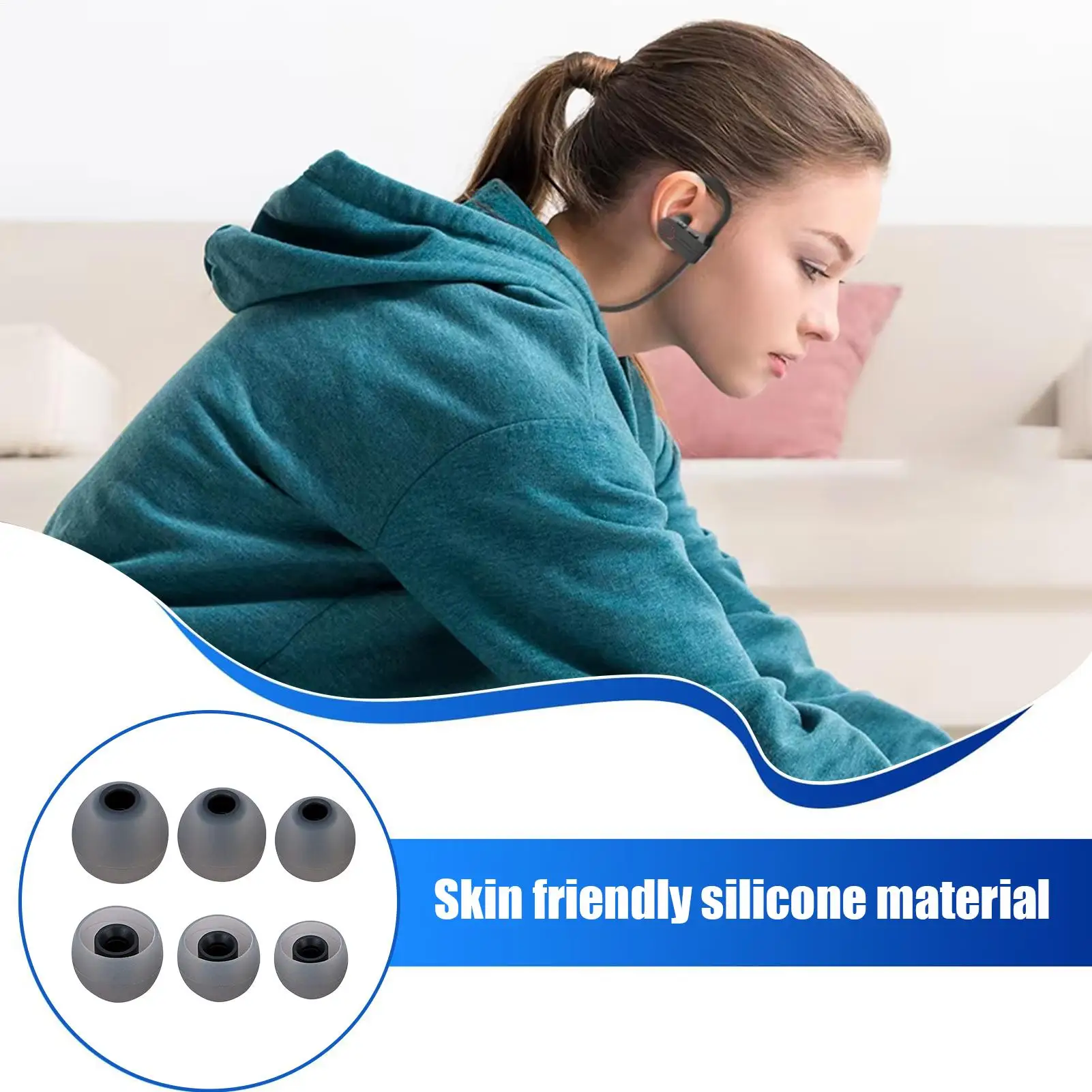 

Replacement Earbud Tips Silicone Headset Covers Soft Replacement Covers S M L Sizes Headphone Cushions For Comfortable Listening