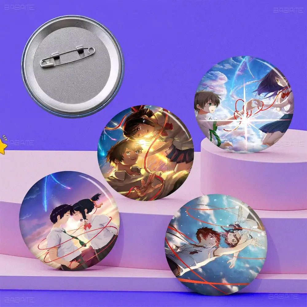 Y-Your N-Name Movie Round Button Pins Slogan Creative Brooches Backpack Clothes Decoration Fashion Cartoon Jewelry Gifts