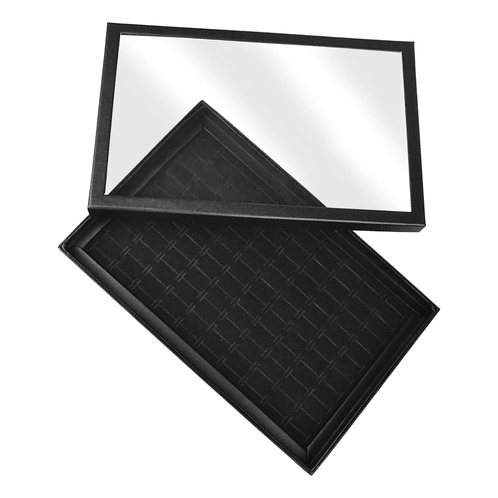 Black Earring Storage Organizer Case 100 Slots Clear Lid Jewelry Display Tray Rectangular Compact Modern Home Selling Show