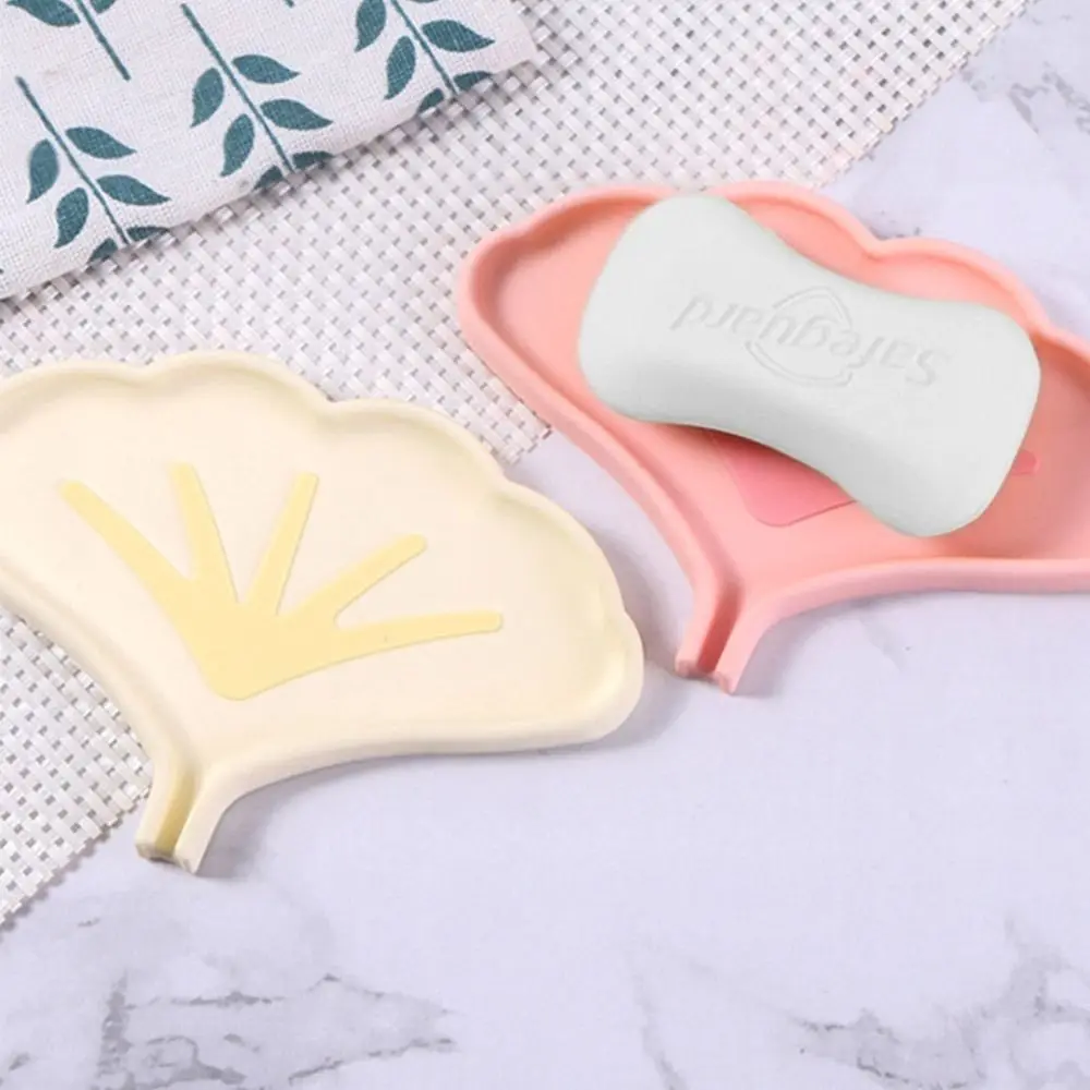 Punch-Free Silicone Soap Holder Creative Anti-slip Drain Water Soap Tray Self Adhesive Waterproof Soap Dish Household