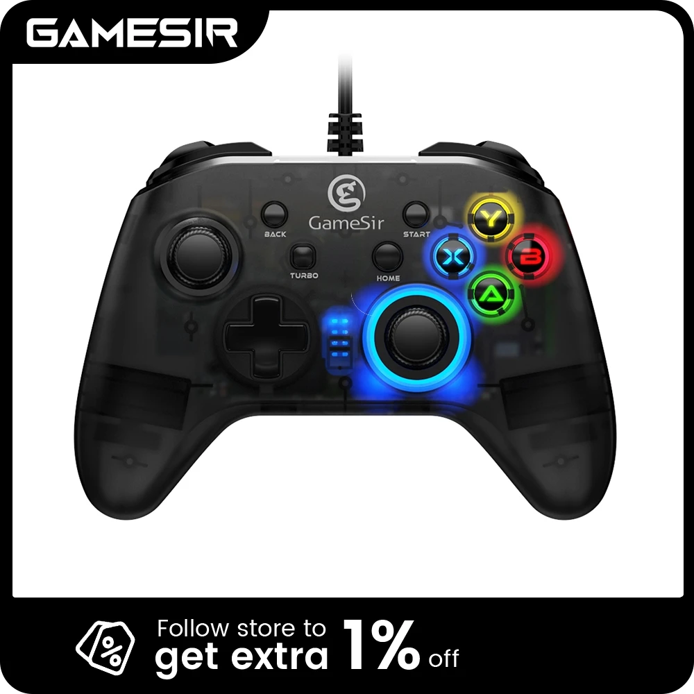 GameSir T4w USB Wired Gaming Controller Gamepad with Asymmetric and Vibrating Motor PC Joystick for Windows 7 8 10 11