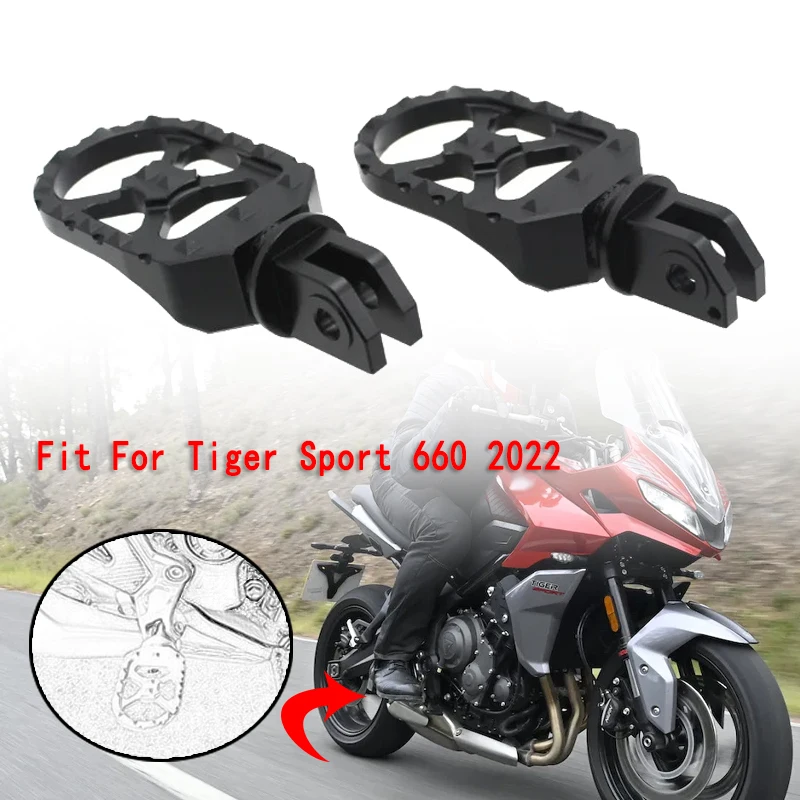 

Tiger660 Foot Rests Motorcycle Accessories Front&Rear Passenger Rotatable Footrest Fit For Tiger Sport 660 Tiger 660 2022 2023