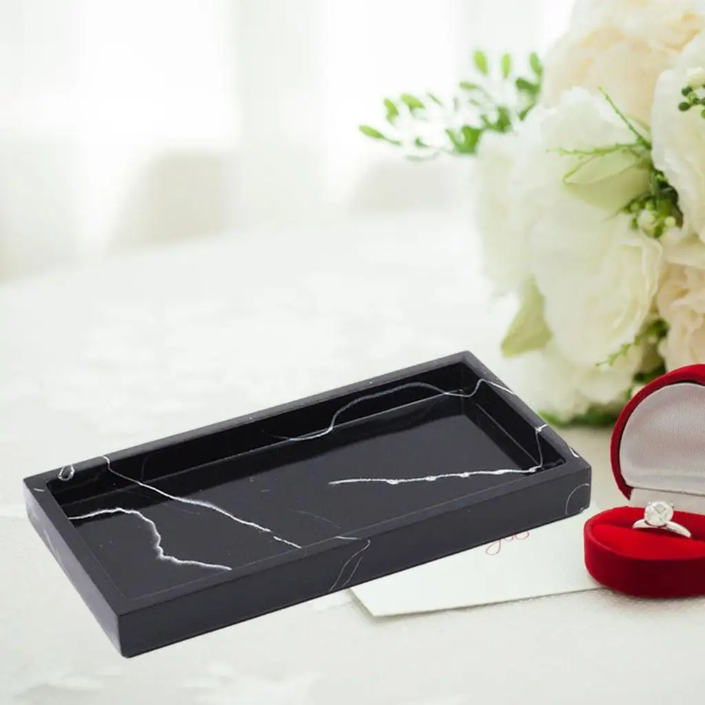 Marble Storage Tray Washroom Vanity Tray Jewelry Dish Bathtub Serving Tray