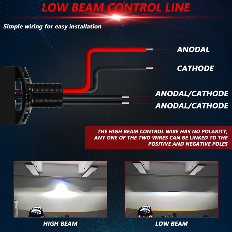 Practical 3 Inch LED Light Bulbs White 6000K Car Projector Lens HID Bi-Xenon High Low  Fog Lights H4 H7 9005 9006 9-16V