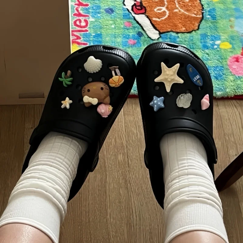 11PCS JIBBITZ Charms Hello Kitty DIY Shoe Decoration Includes Starfish, Shell, and Accessories for Shoes Xmas Party Gifts Favors