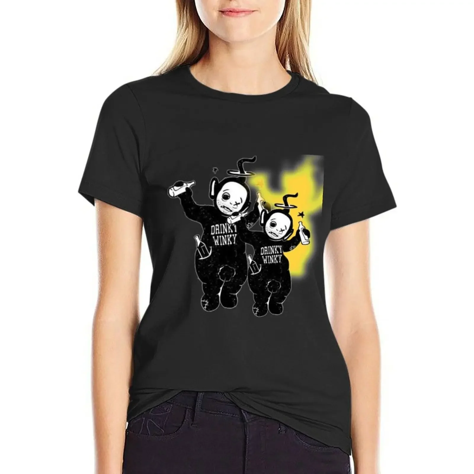 

new,2020,funny drinky winky T-Shirt hippie clothes Blouse sublime quick-drying black t shirts for Women