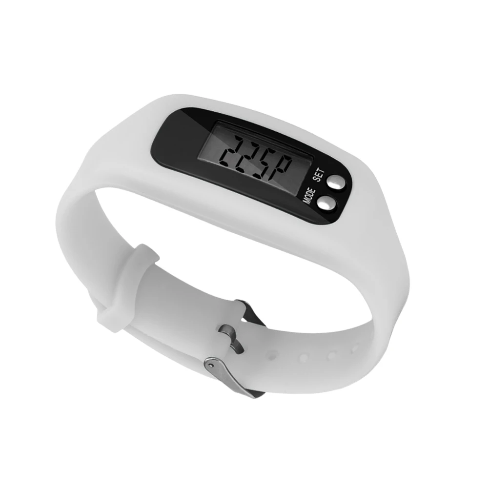 

White Pedometer Bracelet Fitness Watch Health Tracker Counting Steps Wrist Band