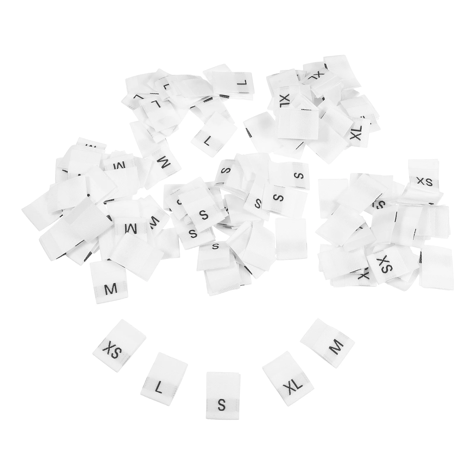 

500pcs Polyester Clothing Woven Labels Fabric Size Tags Garment Small Creative Washable Pants Folder Organizing Labels