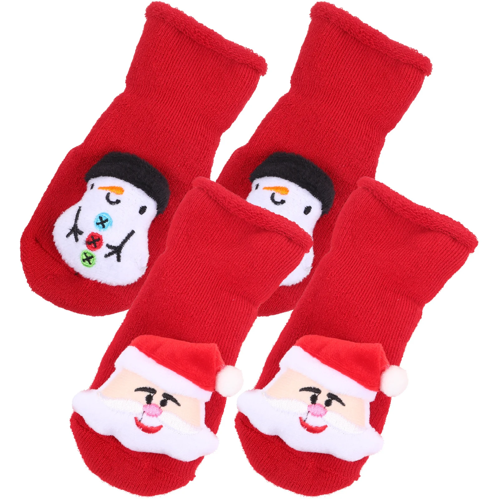 

Baby Warm Socks Thicken Cotton Christmas Design Non-Skid Cushioned Soles For Newborn Winter Use Elastic Fit Holiday Party