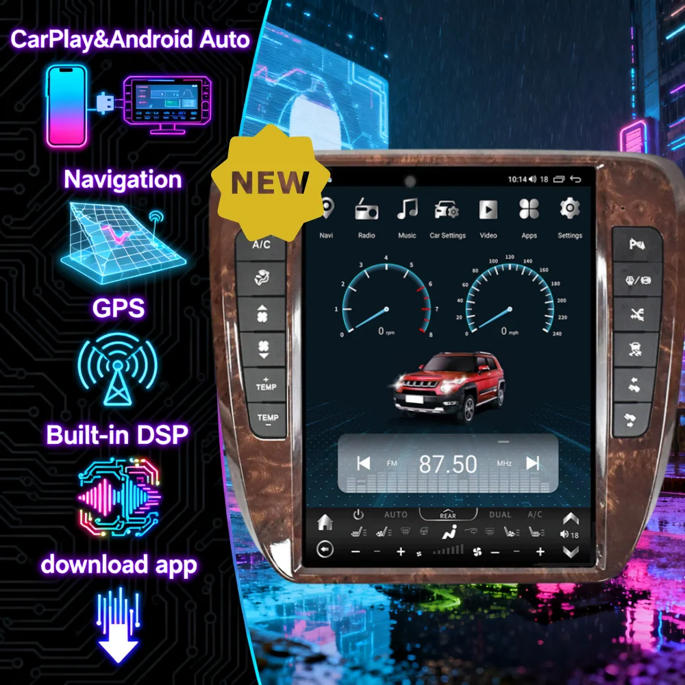 

Автомобильное радиоДля GMC Yukon для Chevrolet Tahoe Silverado 2007-2013 Carplay GPS-навигация Android 13.0 Мультимедиа Видео Цифровой Clus