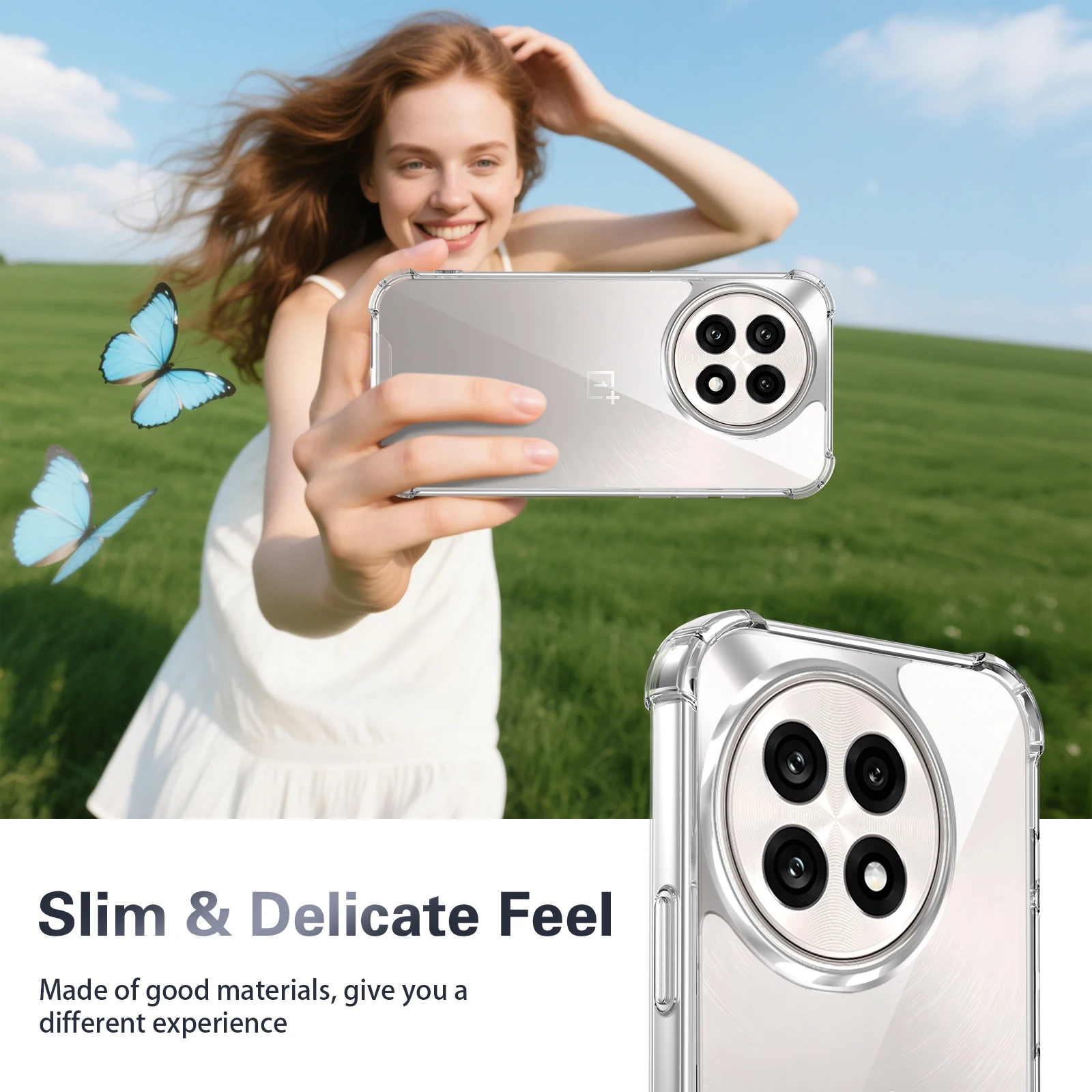 Para Oneplus 13 13R Funda nueva cubierta anticaída acrílica transparente anticaída de cuatro esquinas para Oneplus ACE5 Pro Funda a prueba de golpes