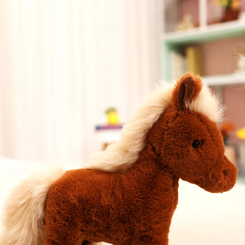 25/30/40cm Kawaii caballo marrón juguetes de peluche encantadores muñecos de Pony simulados relleno Animal suave juguete regalo de cumpleaños