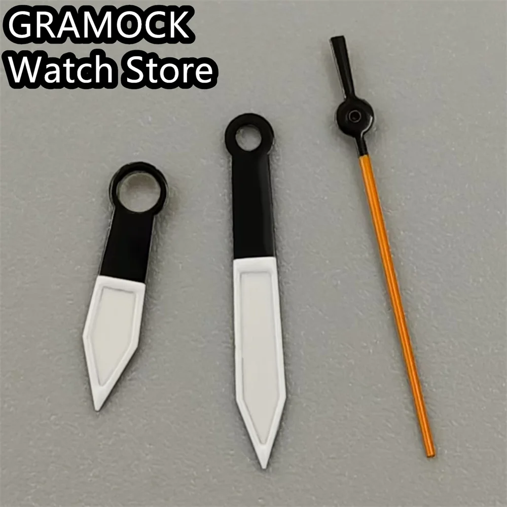 GRAMOCK Black white watch hands green luminous hands fit NH34 NH35 NH36 NH38 NH39 NH70 NH72 Movement