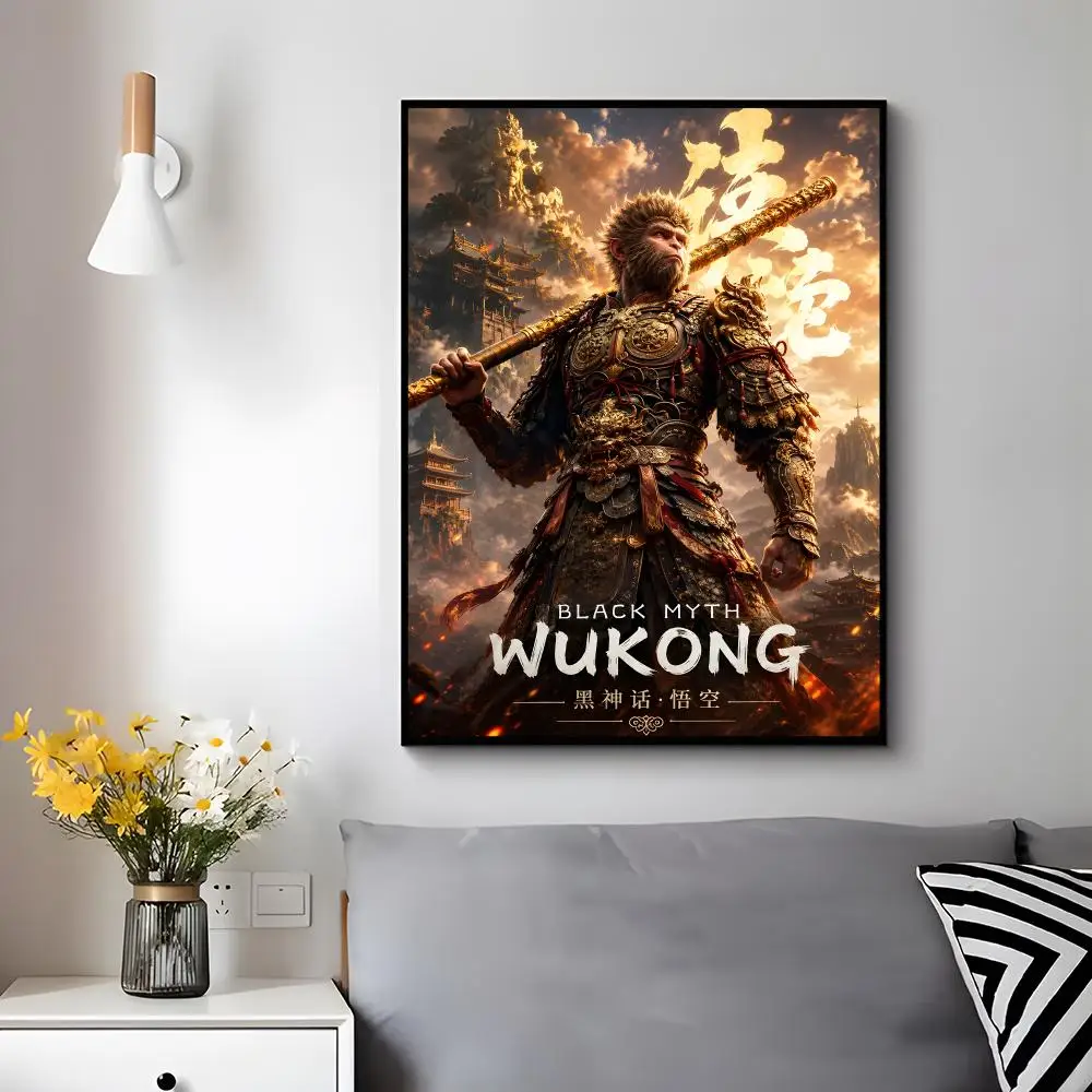 Action Game B-black Myth Wukong Poster Trendy Aesthetic Wall Decor for Dorm & Bedroom