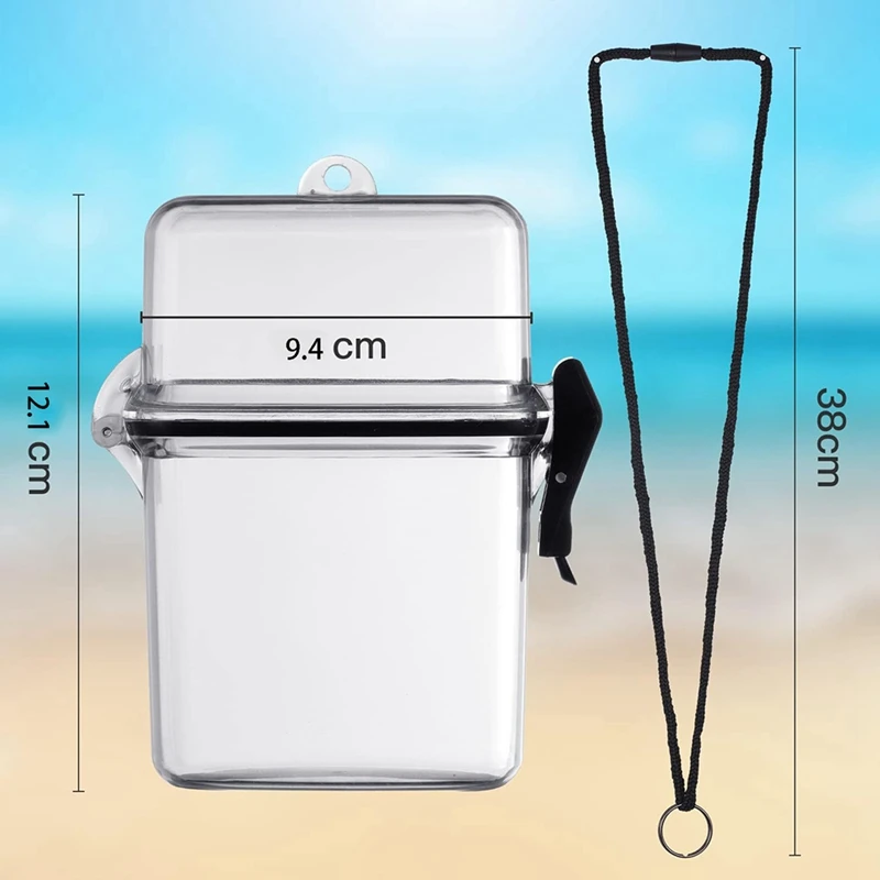 걸이식 고리와 밧줄이 달린 사각형 보관함, 구조 선물, ID 카드홀더 카드홀더 해변 항아리